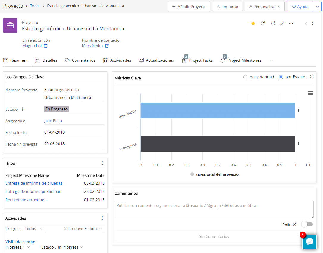 Administración de proyectos con aplicaciones CRM