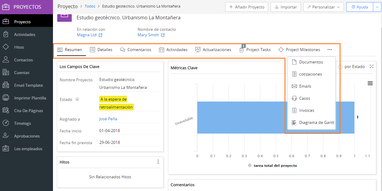 Administración de proyectos con aplicaciones CRM