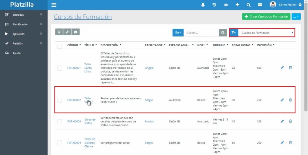 ¿Cómo crear tablas básicas en módulos de Platzilla?