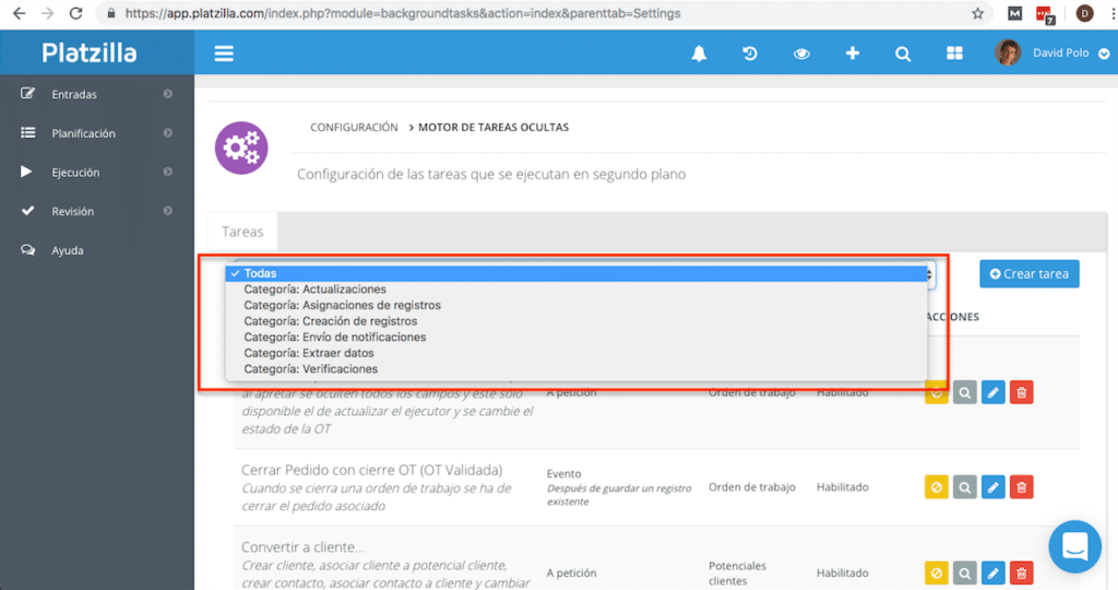 A través de Platzilla