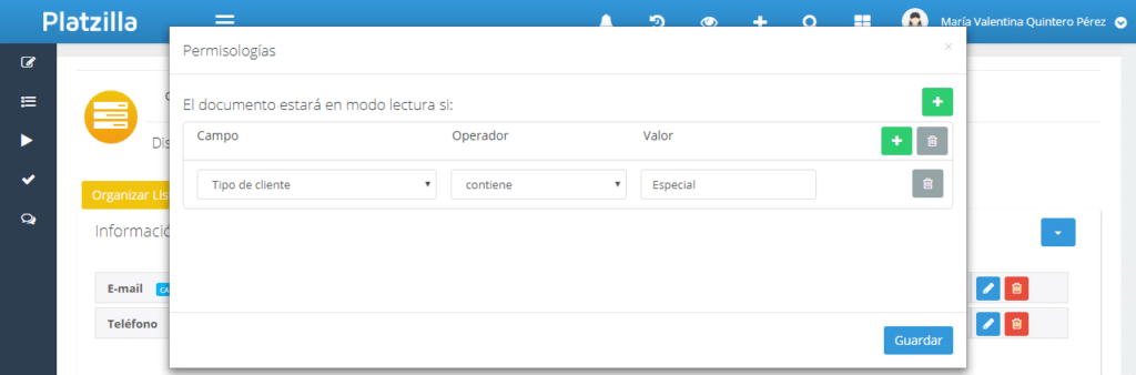 Gestión de datos en módulos de Platzilla (cont...)