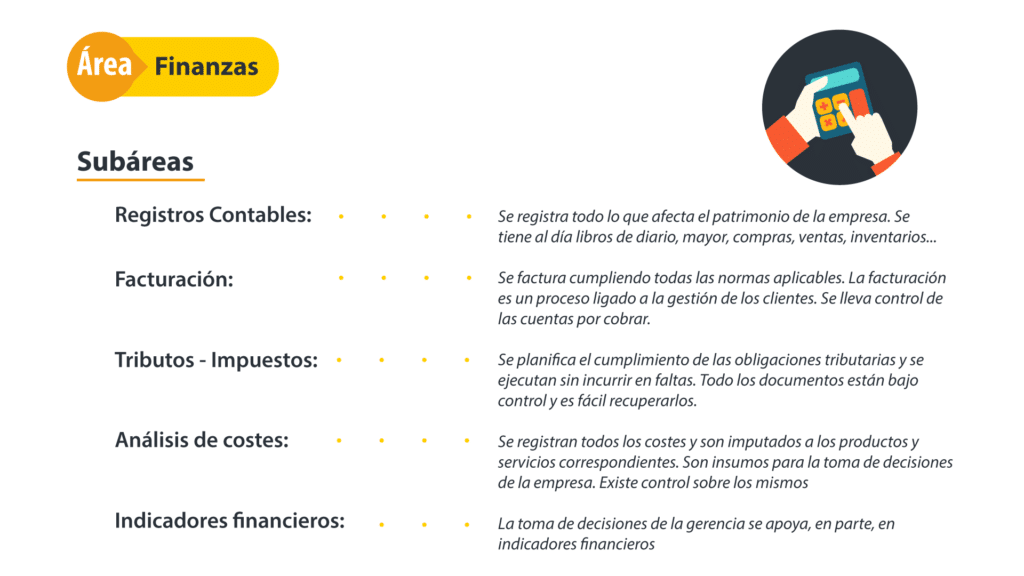 Subáreas para "contabilidad y finanzas"