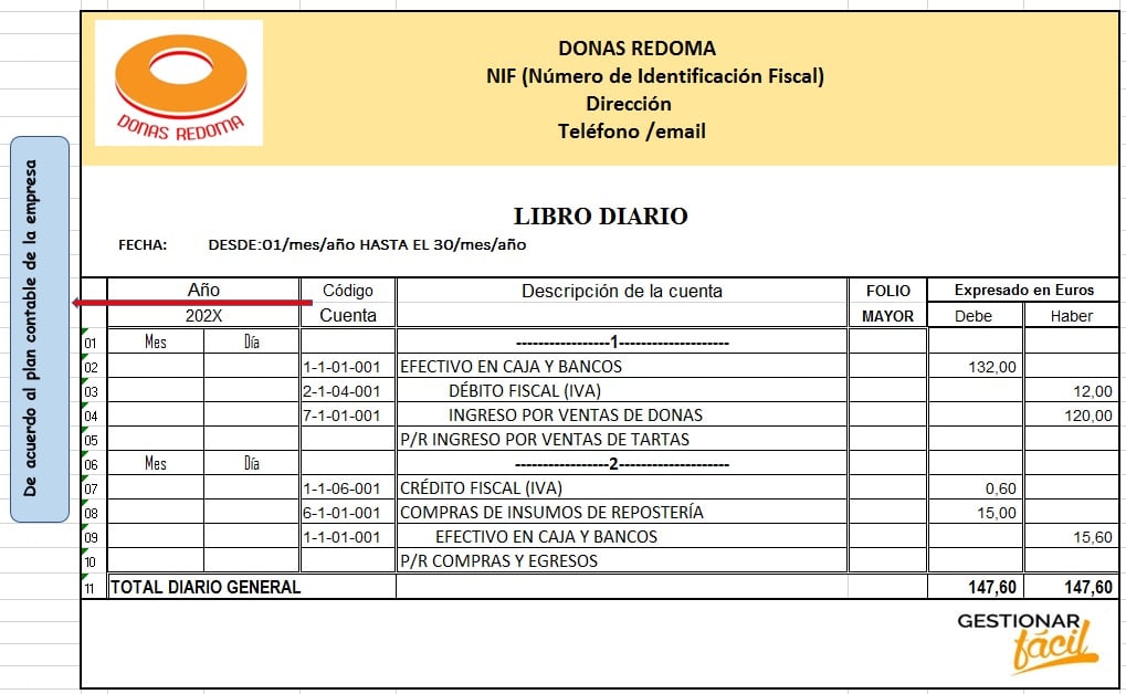 Modelo de libro diario
