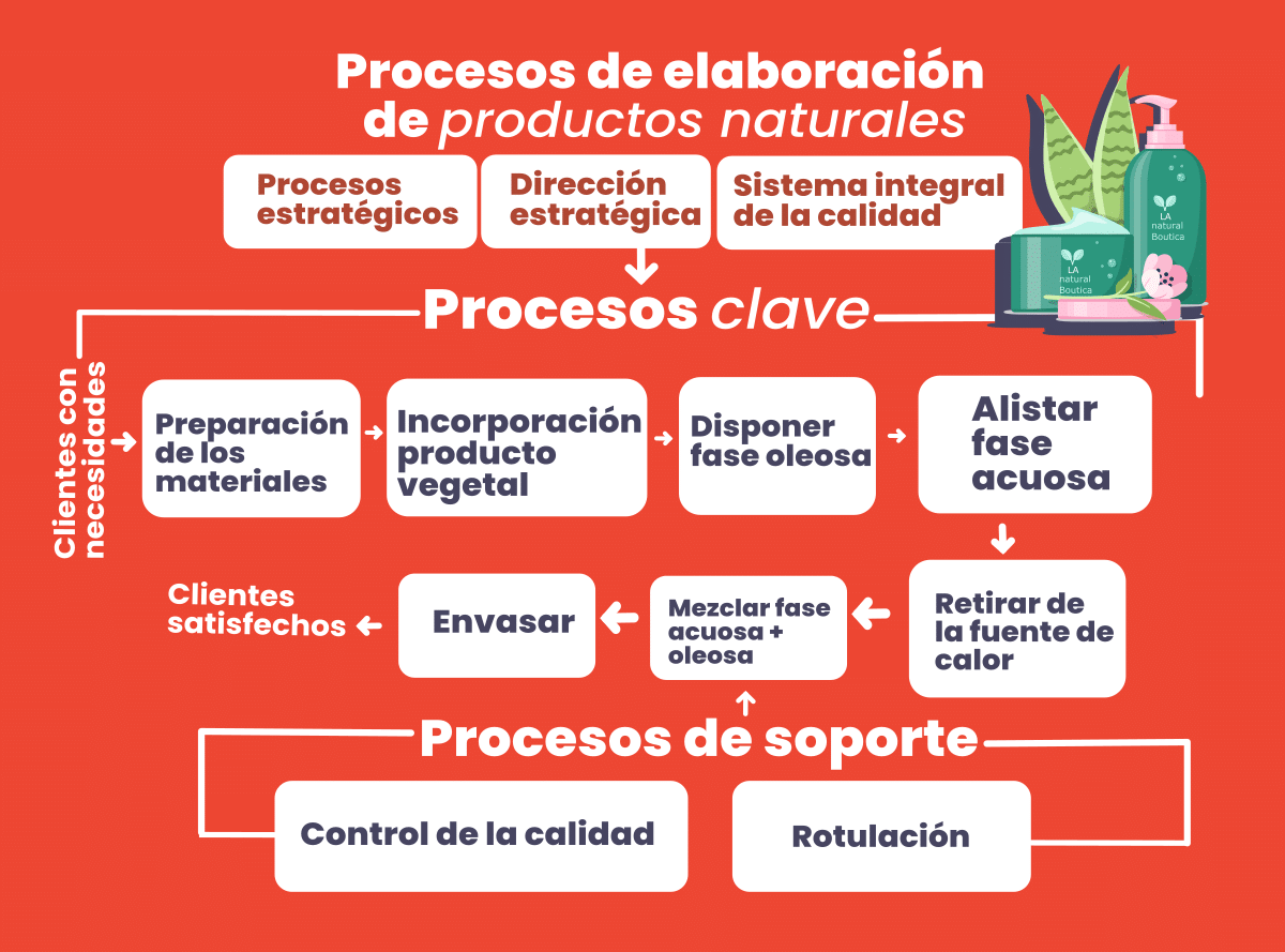 Ejemplo del mapa del proceso de elaboración de productos naturales