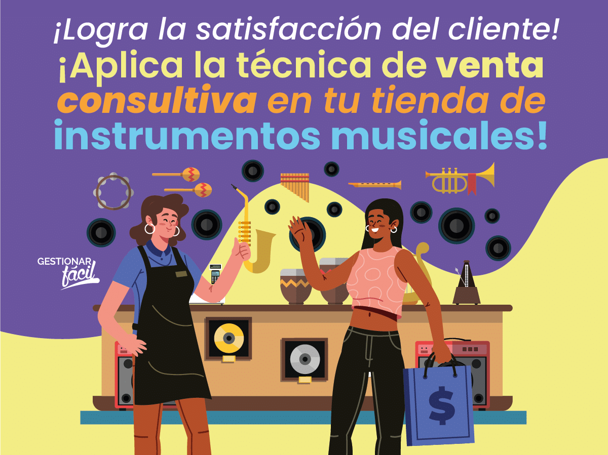 Venta consultiva en una tienda de instrumentos musicales