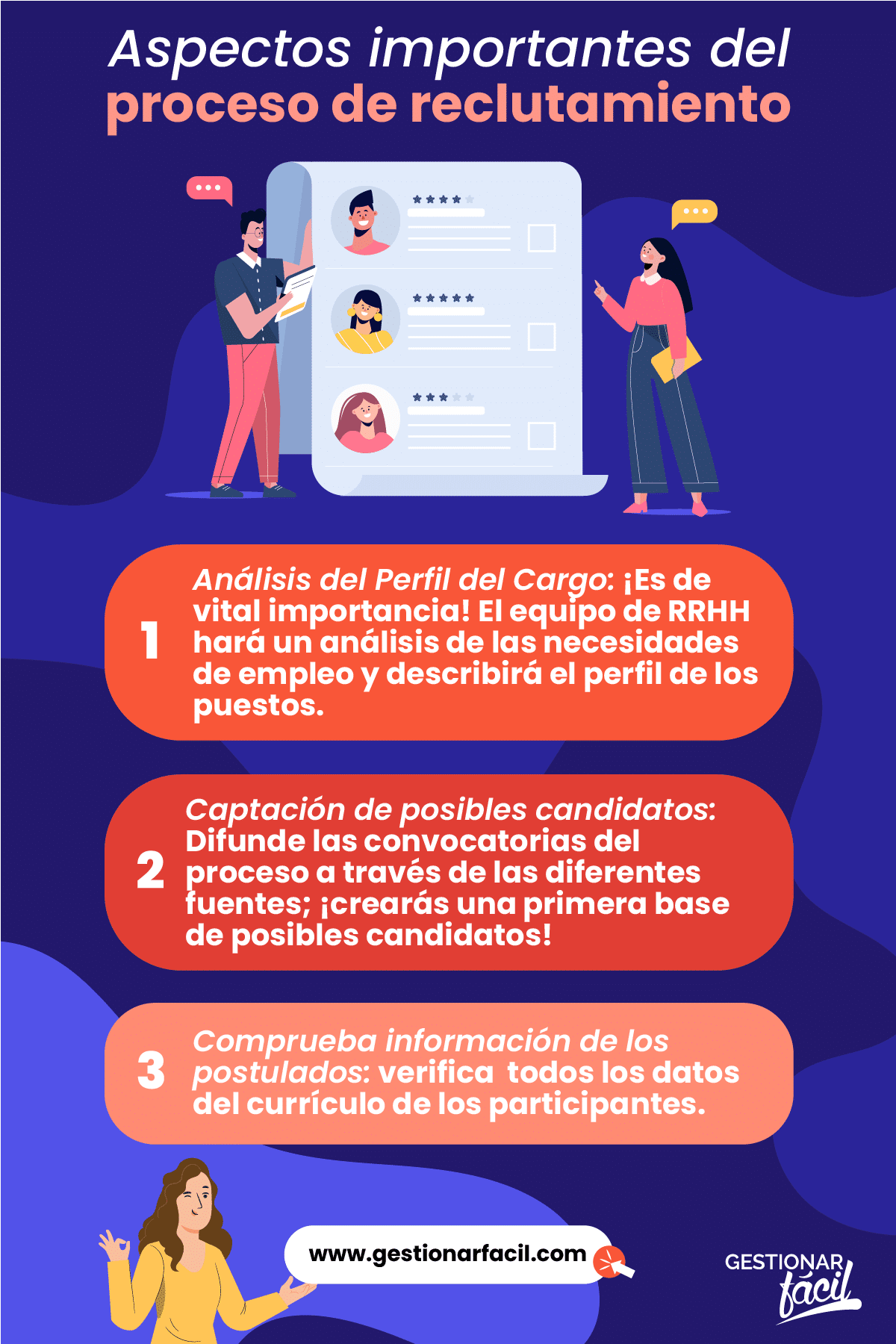 Aspectos importantes del proceso de reclutamiento.