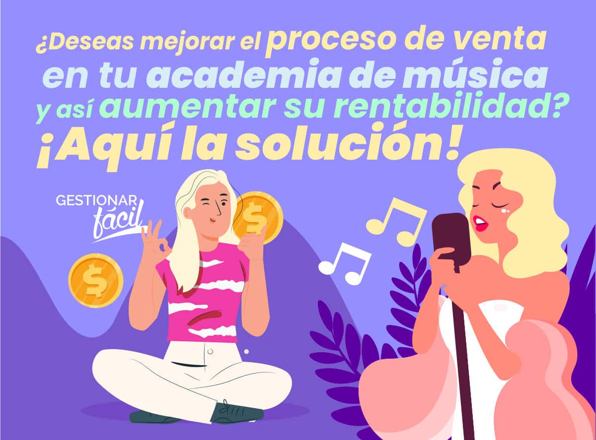 Proceso de ventas en una academia de música