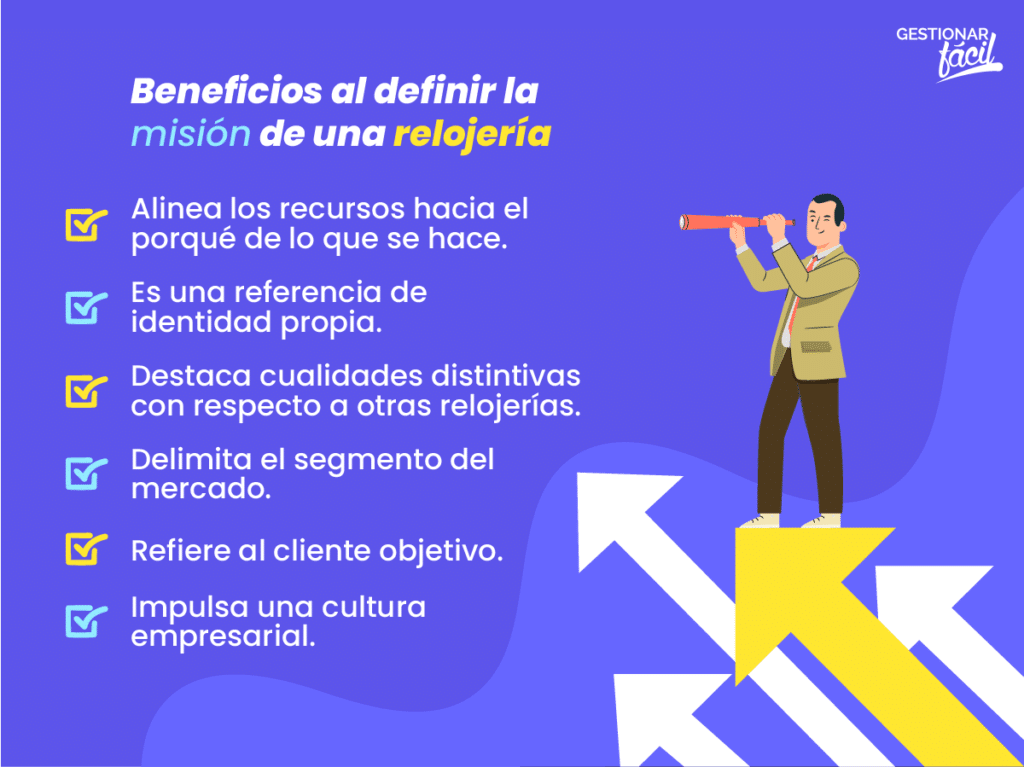 Beneficios al definir la misión de una relojería.